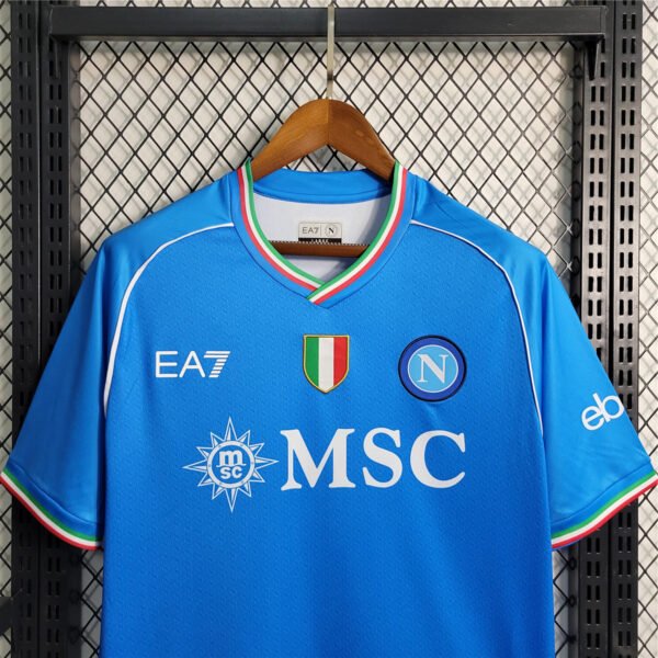 23/24 SSC Napoli Home Replica Sky Blue Shirt Man - Image 3