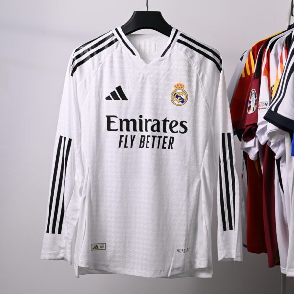 2024/25 Real Madrid Home Kit Authentic Long Sleeve Man Shirt #Mbappé 9 - Image 2