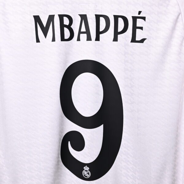 2024/25 Real Madrid Home Kit Authentic Long Sleeve Man Shirt #Mbappé 9 - Image 9