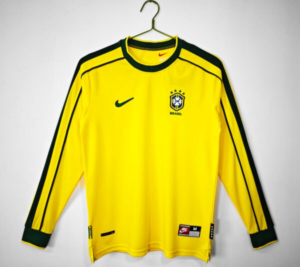 Retro 1998 Brazil Home Jersey Long Sleeve