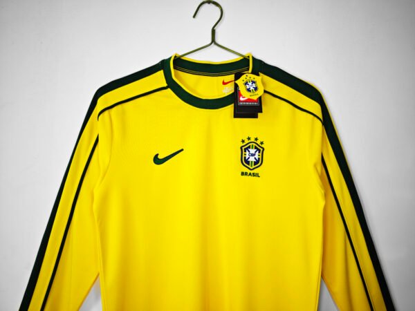 Retro 1998 Brazil Home Jersey Long Sleeve - Image 3