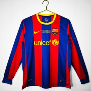 Retro 2010/11 UCL Barcelona Home Jersey Long Sleeve