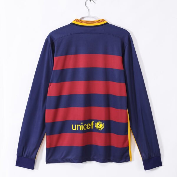 Retro 2015/16 Barcelona Home Jersey Long Sleeve - Image 2