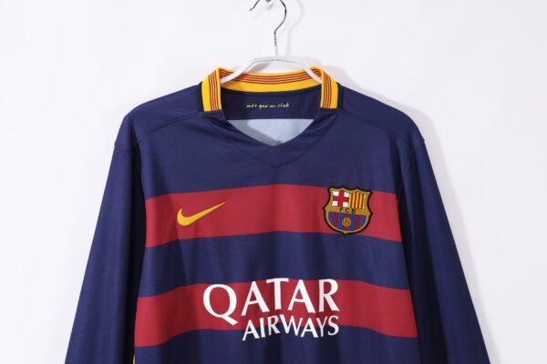 Retro 2015/16 Barcelona Home Jersey Long Sleeve - Image 3